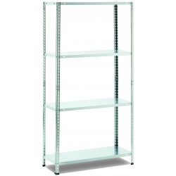 scaffale in metallo a 4 ripiani misure: h 147 x l 75 x p 30 cm portata: 45 kg per ripiano, montaggio a bullone