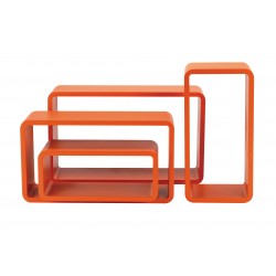 set 4 pz mensola rettangolare stondata arancio