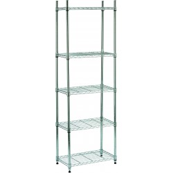 scaffale cromato 5 piani - 60x35x180 cm