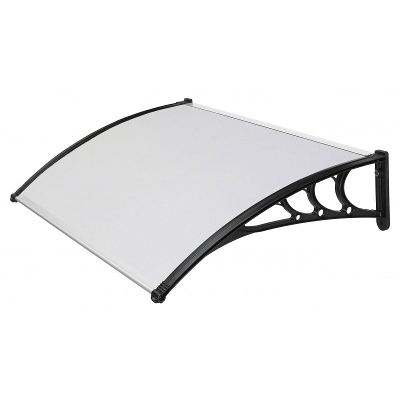 Pensilina Da Giardino Garden Friend, In ABS E Policarbonato Opalino, 80 Cm Di Profondità E 120 Cm Di Lunghezza, Colore Nero