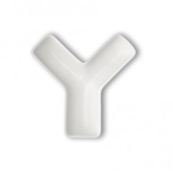 Ciotola di porcellana bianca a forma di y