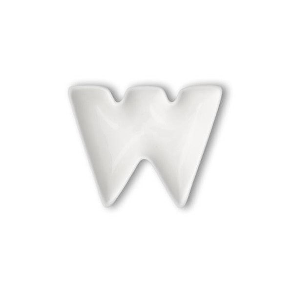 Ciotola di porcellana bianca a forma di w