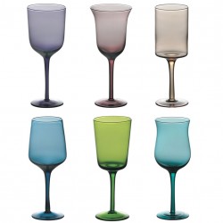 Servizio da 6 calici - colore assortiti - serie Diseguale