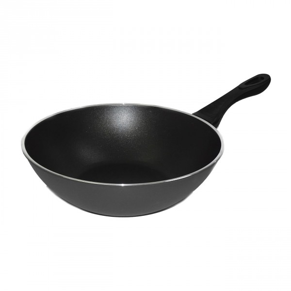 Aro Padella Wok Antiaderente 30 Cm - Rivestimento Xylan A 2 Strati, Manico Ergonomico, Adatta A Tutti I Piani
