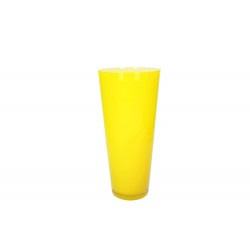 Vaso piccolo a cono mozzo 33 da cm vetro opalino giallo - serie demetra