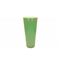 Vaso piccolo a cono mozzo 33 da cm vetro opalino verde - serie demetra