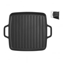 Bistecchiere e piastre: Bistecchiera quadra in ghisa 32 cm