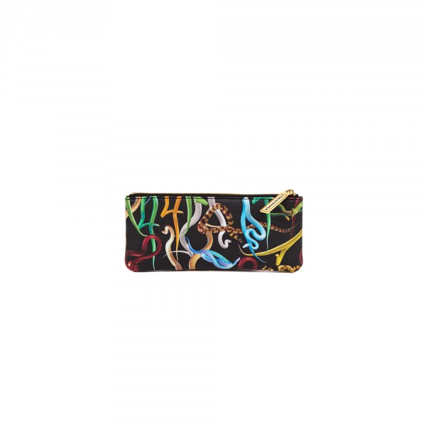 Astuccio porta oggetti - stampa fantasia snakes - size 21x9 cm - serie toiletpaper Astuccio porta oggetti - stampa fantasia snakes - size 21x9 cm - serie toiletpaper