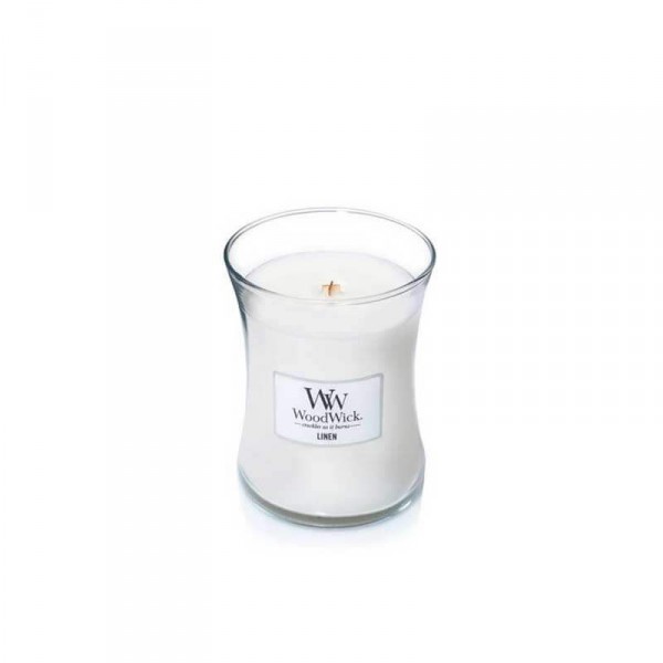 Candela con cera profumata: linen - serie jar - medio formato