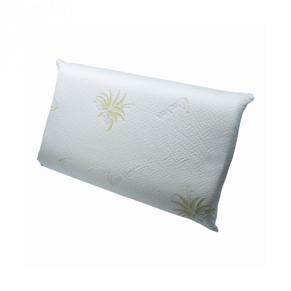Guanciali e federe: Cuscino memory foam doppia onda con fodera aloe bianca