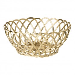 Fruttiere e portapane: Intreccio cestino tondo dorato 25 cm