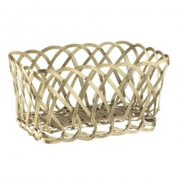 Fruttiere e portapane: Intreccio cestino rett. dorato 21x11 cm