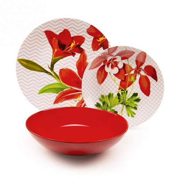 Servizio di piatti: Floral servizio tavola piatti 18 pz Servizio di piatti: Floral servizio tavola piatti 18 pz