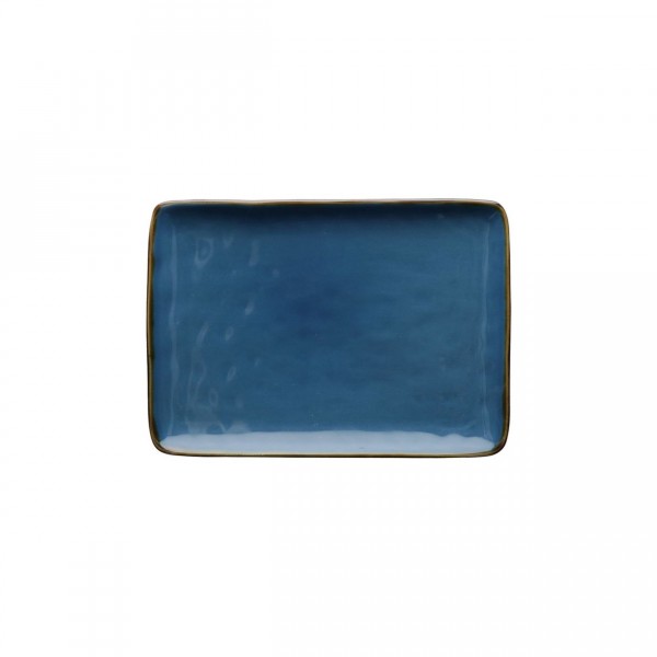 Piatto rettangolare colore blu avio - collezione concerto 20x13