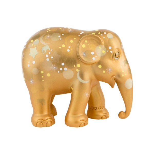 Elefantino d'autore - arte sparkling celebration gold - h cm 10 - statuetta solidale Elefantino d'autore - arte sparkling celebration gold - h cm 10 - statuetta solidale