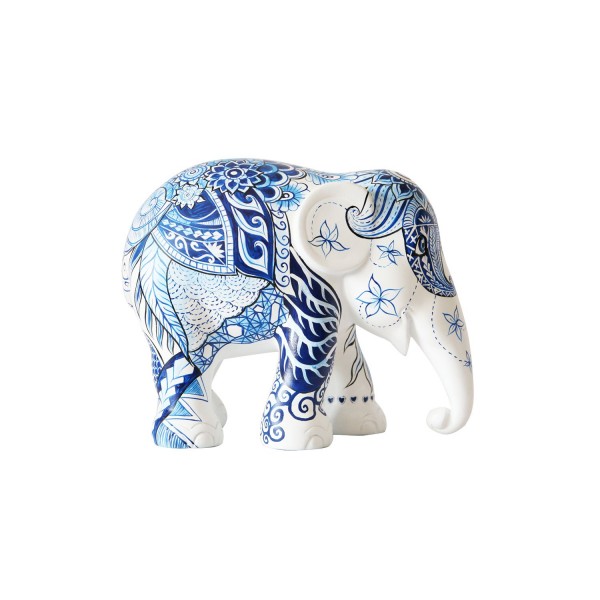 Elefantino d'autore - arte indigo tattoo - h cm 20 - statuetta solidale Elefantino d'autore - arte indigo tattoo - h cm 20 - statuetta solidale