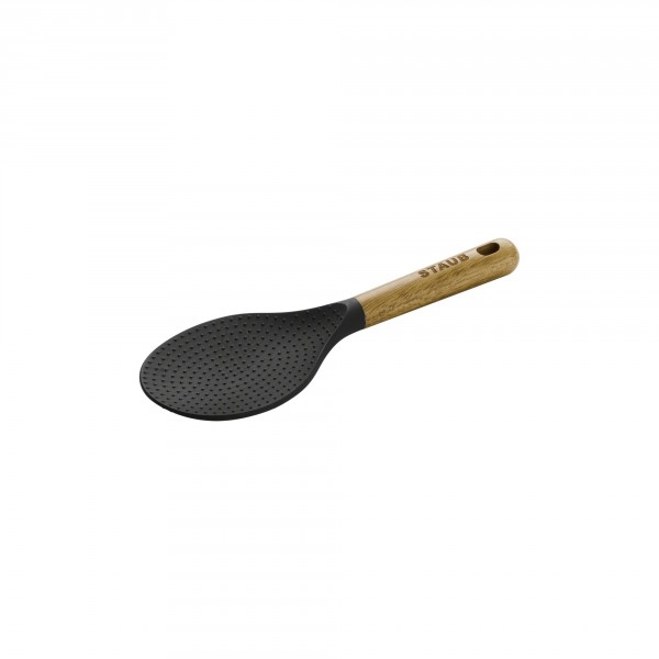 Cucchiaio utensile per riso con manico in legno - collezione tartufo bianco