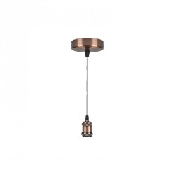 Accessori elettrici: Lampada pendel vintage e27 trecciato nero 1 mt color rame