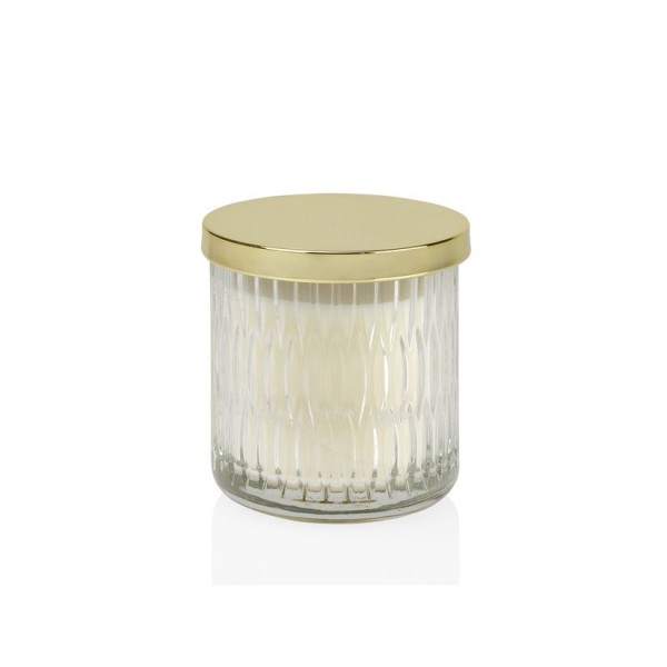 Candela in vetro con profumazione - stripes