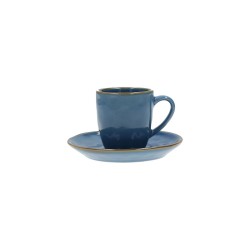 Tazza da caffè con piatto colore blu avio - collezione concerto