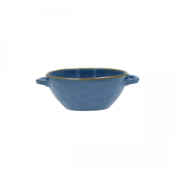 Ciotola zuppa con manici blu avio - collezione concerto