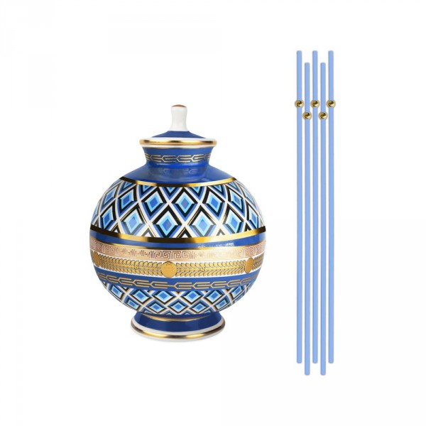Ampolla diffusore fragranze con bastoncini - decoro base navy - 400 ml - serie 5th avenue Ampolla diffusore fragranze con bastoncini - decoro base navy - 400 ml - serie 5th avenue