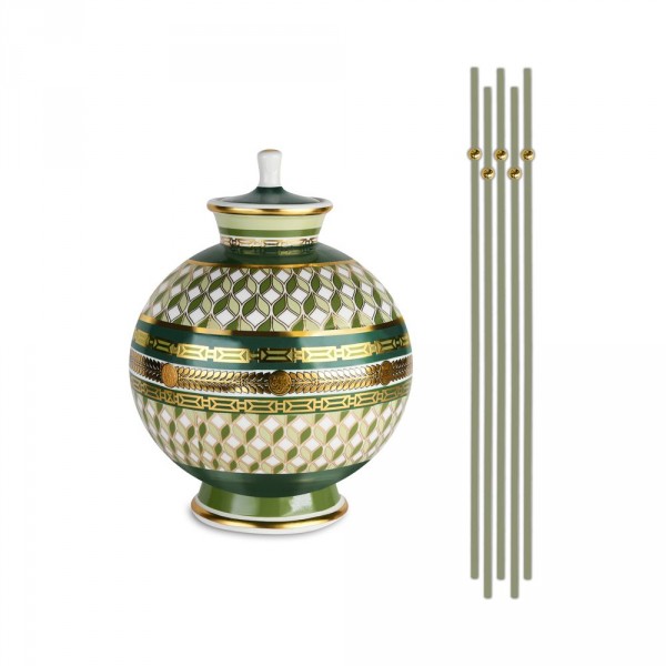 Ampolla diffusore fragranze con bastoncini - decoro base greenary - 1,8 ml - serie 5th avenue Ampolla diffusore fragranze con bastoncini - decoro base greenary - 1,8 ml - serie 5th avenue