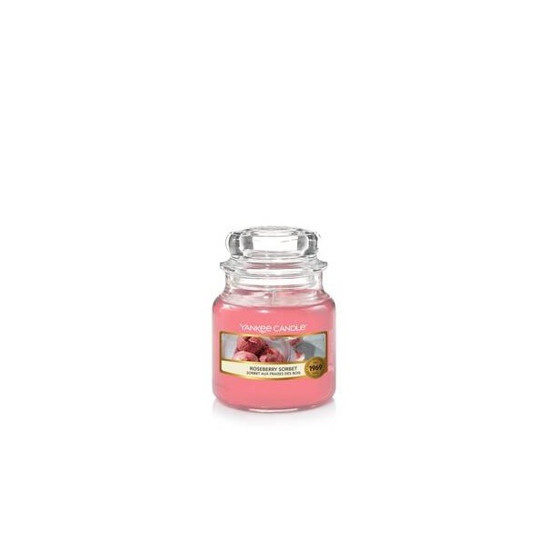 Candela profumata small in vetro con tappo - frag. roseberry sorbet Candela profumata small in vetro con tappo - frag. roseberry sorbet