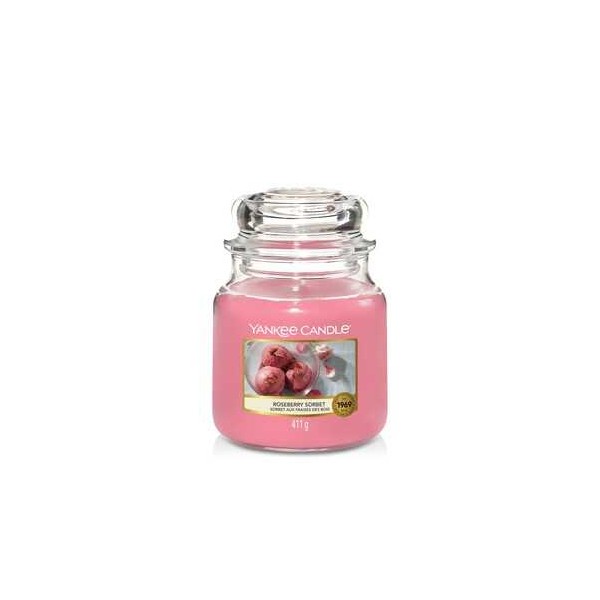 Candela profumata medium in vetro con tappo - frag. roseberry sorbet Candela profumata medium in vetro con tappo - frag. roseberry sorbet