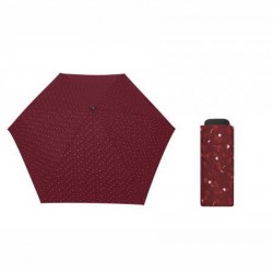 Ombrello manuale per la pioggia richiudibile - piccolo - stile magritte rosso