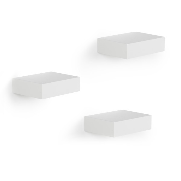 Complementi a muro: Showcase set 3 mensole white