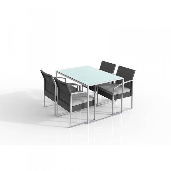 Set arredi da giardino: Set pranzo bilbao black washed Set arredi da giardino: Set pranzo bilbao black washed