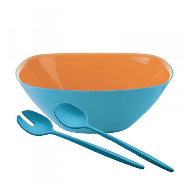 Ciotole, coppette ed insalatiere: Vintage plus set insalata azzurra e arancio Ciotole, coppette ed insalatiere: Vintage plus set insalata azzurra e arancio