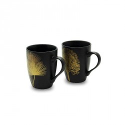 Tazze e teiere: Singapore set 2 mug in ceramica nera con...