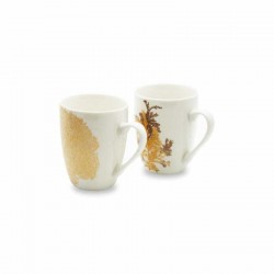 Tazze e teiere: Singapore set 2 mug in new bone china bianca...