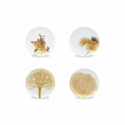 Servizio di piatti: Singapore set 4 piatti new bone china bianca con decoro oro