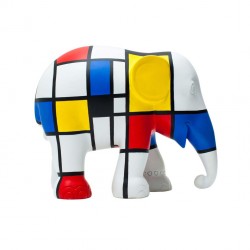 Elefantino d'autore - arte hommage to mondriaan - h cm 20...