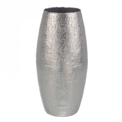 Vaso - alluminio lavorato a mano - bombato - effetto argento - serie graceful