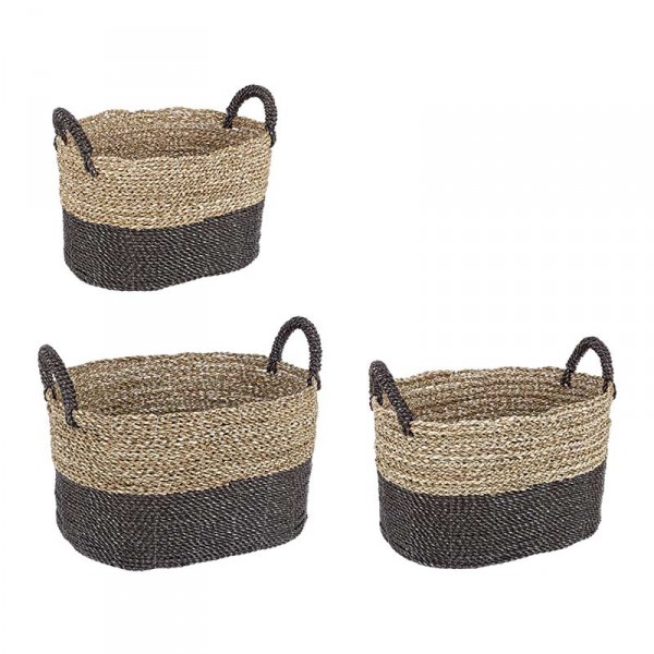 Cesta mod. atena a cilindro-ovale colore corda e nero tg. l - linea 2m