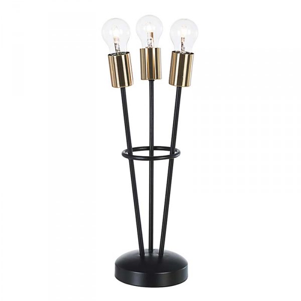 Illuminazione: Lampada tavolo fiaccola 3 luci nero h45
