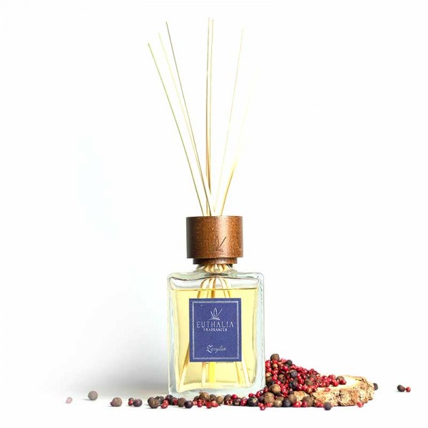 Diffusore con tappo in legno bastoncini - 100 ml - linea zanzibar Diffusore con tappo in legno bastoncini - 100 ml - linea zanzibar