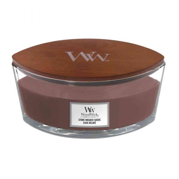 Candela aromatica: stone washed suede - serie jar - ellittica