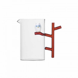 Brocca di vetro con gufo ramo - serie animal farm