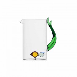 Brocca di vetro con pesce con alga - serie animal farm