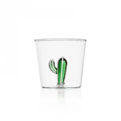 Bicchiere tumbler - disegno con cactus verde - serie desert