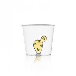 Bicchiere tumbler - disegno con cactus ambra - serie desert