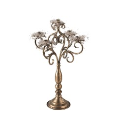 Lanterne e portacandele: Candeliere riccioli 5 fiamme metal