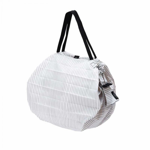 Borsa bag bianco rigato - taglia m - poliet. sintetico - capacità 15 litri