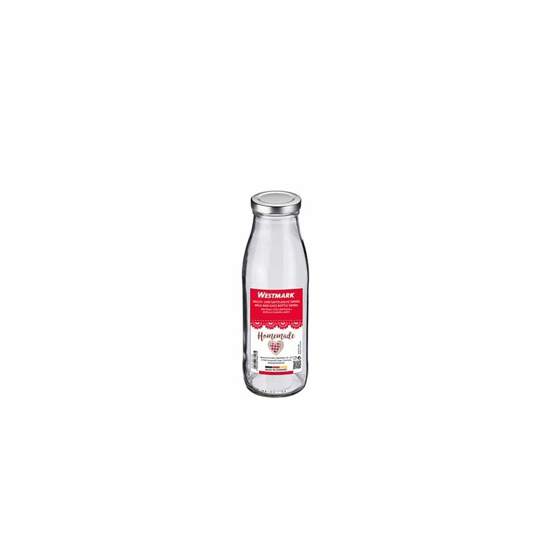 Bottiglia D'Acqua In Vetro Westcraft 750 Ml - Design Vintage Martellato, Tappo Ermetico In Acciaio, Grigio Viola, Lavabile A Mano