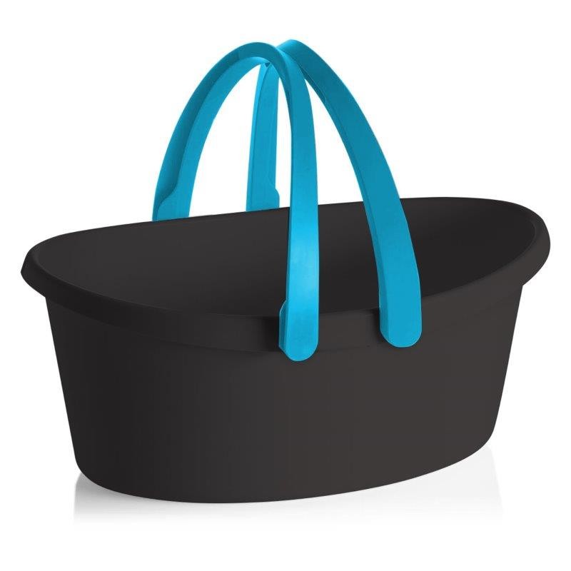 Bacinella Ovale Giostyle Love - 22,5 Litri, Colore Antracite, Per Bucato E Lavanderia